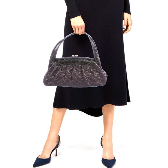 ***RARE***Louis Vuitton Alligator-Trimmed Vienna Sac Fermoir MM Handle Bag - Picture 3 of 16